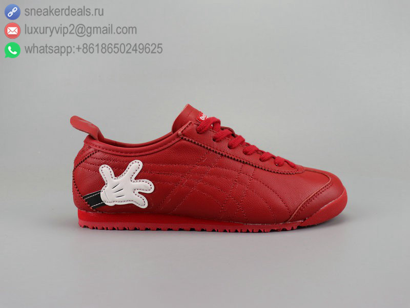 DISNEY X ONITSUKA TIGER MEXICO 66 RED LEATHER UNISEX SKATE SHOES